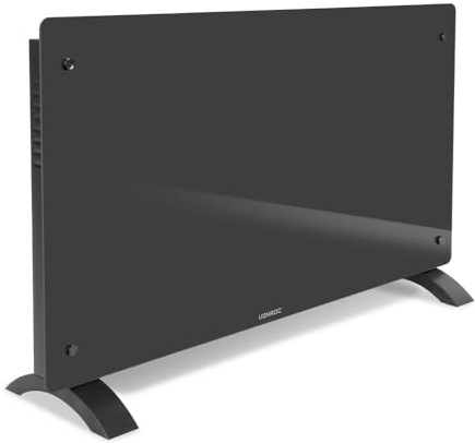 VONROC Convecteur électrique 2500 W WiFi CH516AC - Panneau en verre, App Tuya, thermostat 5-50 °C, minuteur, mode éco/confort/anti-gel, IP24, montage mural ou au sol, jusqu'à 30 m²