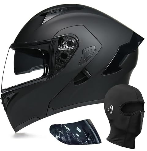 Motorradhelm Klapphelm Modulare Helm, DOT/ECE Zertifiziert Integralhelm mit Doppelvisier, Street Racing Helm, Moped-Roller-Helms, für Erwachsene Frauen Männer M~XXL