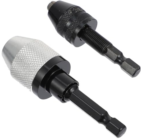 GLEAVI 2pcs Mini Hex Shank Drill Chuck Conversion Adapter Set 0.3-6.5mm 0.3-3.6mm Shaft Drill Bit Tool for Electric Rotary Tools