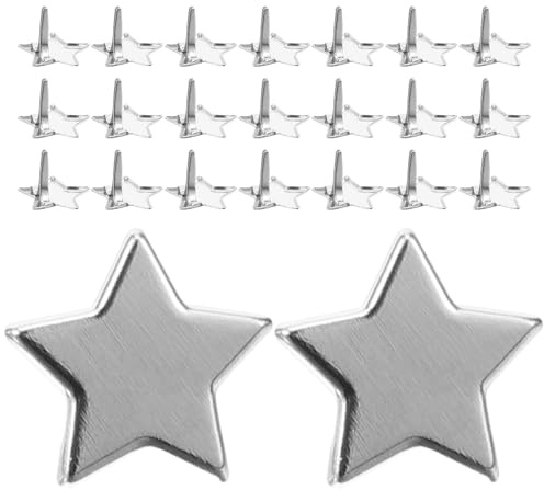 FONDOTIN 100 piezas Tachuelas para Manualidades con Doble Pata Brads Metálicos Mini para Scrapbook y Decoración DIY Sujetadores Prácticos para Fotos Plateado