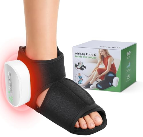 Roadtime Masseur de compression d'air pour pieds et chevilles avec chaleur | design portable sans fil, intensité réglable pour soulager la circulation, le gonflement et la fatigue musculaire