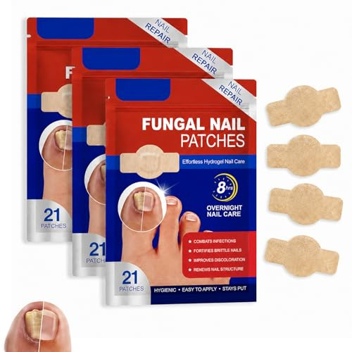 63 cerotti funghi per unghie dei piedi, correzione per unghie danneggiate | Toppe per unghie fungine per l'aspetto delle unghie scolorite