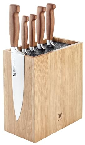 ZWILLING **** VIER STERNE Wood Messerblockset, 6-tlg | Eiche | Braun
