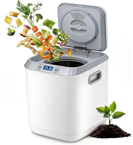 Compostador eléctrico de Cocina de 3,3L para encimera, sin Olor, Bajo Nivel de Ruido, Autolimpieza,Convierte los residuos Alimentos Fertilizante compostador residuos Alimentos para Interiores