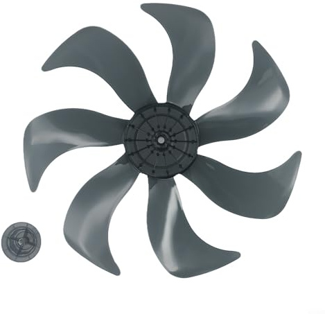 Bordfly Pales de rechange pour ventilateur sur pied avec couvercle écrou hélice silencieuse en plastique montage facile lavable pour appareils ménagers (7 lames)