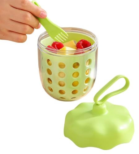 Generico Fruktdurkslag med lock | 600 ml avtagbar läckagesäker låda | Fruktkylbehållare | För hem Camping Sallad Mat Snack Strawberry Vattenmelon Snack
