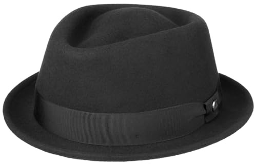 LIERYS Classic Porkpie Wollfilzhut Damen Herren Made in Italy Wasserabweisend Packable Musikerhut Sommer Winter