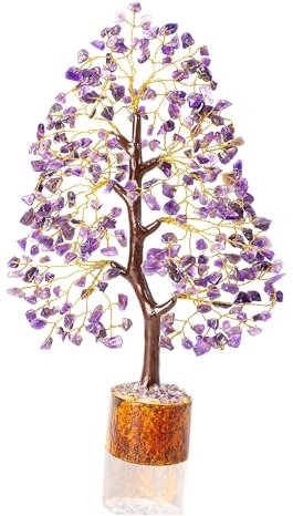 Amethyst Kristall Lebensbaum, Edelsteinbaum Feng Shui Heilkristalle Bonsai Glücksbringer Geburtstagsgeschenk für Frauen und Männer Heim und Bürodekoration Meditation spirituelle Geschenke für Mama