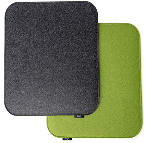 Grün Dunkelgrau 2er Set Sitzauflage Filz Sitzkissen Outdoor Wendekissen Sitzpolster Eckbank Filz Stuhlauflage für Haus und Garten