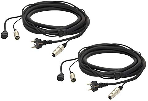Proel PH080LU10 - Coppia Cavo professionale combinato per segnale audio e alimentazione di rete, 10mt, Nero (PH080LU10-10mt. - Coppia)