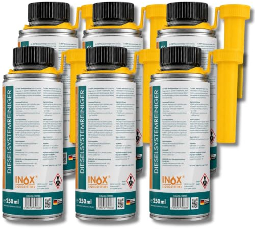 INOX® Dieselsystemreiniger 6x250ml – Diesel Additiv zur Reinigung von Einspritzsystem & Injektoren – Entfernt Ablagerungen, bindet Feuchtigkeit & schützt Hochdruckaggregate