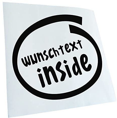 Kiwistar - Autoaufkleber - Wunschtext Inside - schwarz - 24x10cm - Heckscheibe Auto Aufkleber wetterfest für Kfz LKW Mofa Truck - Sticker außen selbstklebend Tuning Zubehör für Fenster Fahrzeug Scheibe