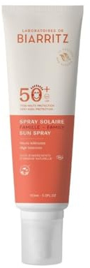 Laboratoires de Biarritz - Sonnnenspray LSF50+ ALGA MARIS® Bio-zertifiziert - Gesicht und Körper - Für Babys, Kinder und Erwachsene - Familienformat 150ml - Made in France