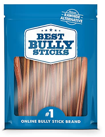Best Bully Sticks 12 Inch Thin Bully Sticks for Dogs - 24 Count (Pack of 1) - Natural Grain and Rawhide Free, Puppies, Seniors, Small Breeds