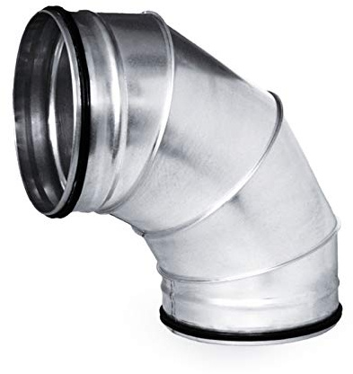 90° 45° 30° 15° Bogen Winkel Wickelfalzrohr 90° lang Ø 200 mm