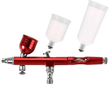HUBEST Dual-Action Airbrush Spray Gun Gravity Feed Airbrush Kit with 7cc 20cc 40cc 0.3mm for Makeup Nail Art Tattoo Cake Toy Model
