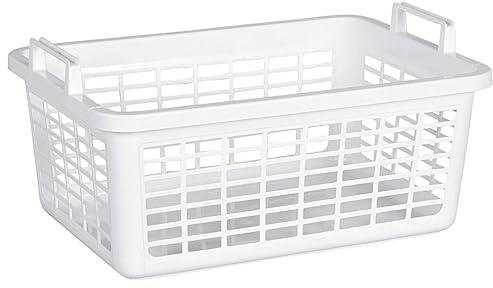 Lockweiler Wäschekorb 62x43x25cm 45l Kunststoff, weiß