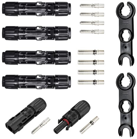 5Paare 10mm² Solar Stecker mit 2 Schraubenschlüsseln, Trisinger IP68 1500V PV Solarpanel Stecker, Vollverzinntes Kupferklemme (10mm2)