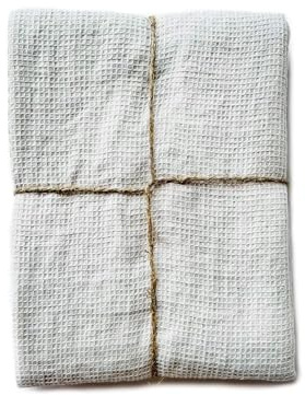 JOWOLLINA Feines Waffelpique Badetuch Saunatuch Leinen Stonewashed (Liquid Id, 2St. 50x70 cm)
