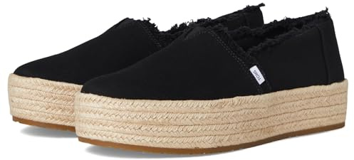 Toms Canvas Valcia Espadrilles Women Black Sandal - EUR 40