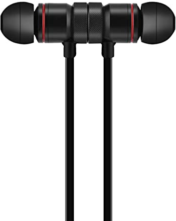 Auricolare Bluetooth Portatile, Magnete Wireless Sport Auricolari Auricolari Nero Sport incorporati con Gomma Morbida (Nero)