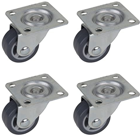 Dörner + Helmer Juego de 4 ruedas giratorias para muebles (30 mm, con placa, TPE sin dejar rastro, capacidad de carga de 60 kg)