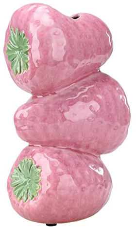 TITA-DONG Vase à Fraises pour Fleurs, Joli Vase Décoratif à Fraises en Céramique, Vase à Fraises D'inspiration Vintage, Vase Décoratif en Céramique, Arrangement de Fleurs de Fraises de Fruits(Rose)