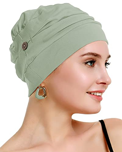 osvyo Baumwoll Chemo Kopfbedeckung für Damen mit Krebs und Haarausfall, Mütze aus Baumwolle, Leichte Kopfbedeckung, Versiegelte Verpackung