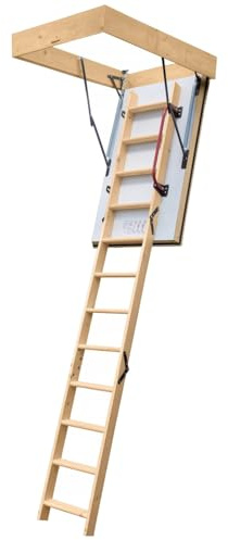 4IQ Dachbodentreppe 140x70 cm - Bodentreppe Gedämmt - U-Wert 0,44 - Raumhöhe bis 275 cm - Inkl. Handlauf 75 cm
