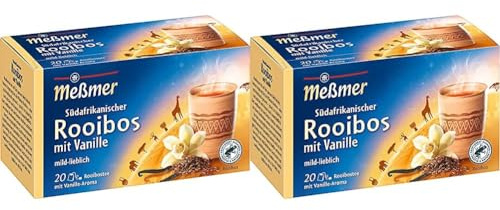 Meßmer Ländertee | Südafrikanischer Rooibos mit Vanille | 20 Teebeutel | Glutenfrei | Laktosefrei | Vegan (Packung mit 2)