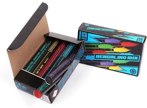 Funke Bengalino Bengalfackel Handfackel Bengalo Bengalfeuer Lanzenlicht Fontäne Feuerwerk 60 Sekunden (Mix)