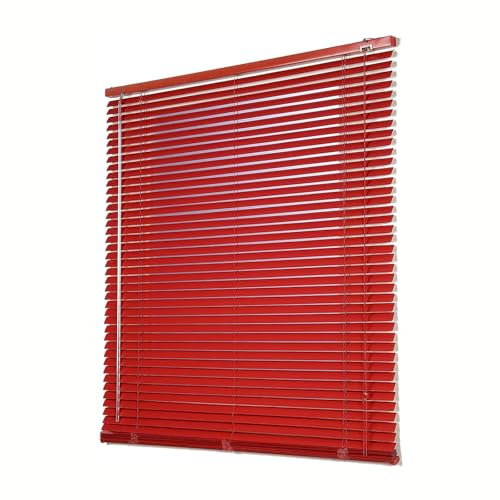Jalousien Rot 50/60/70/90/100/115cm Breit,Metall Aluminium Jalousie Für Fenster,25mm Lamellen Rollläden Jalousette,Verdunkelungs Horizontal Jalousetten,Sichtschutzvorhänge,W×H-80×140cm(31*55in)
