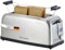 Sommertal Toaster ST1500 XXL, 4 Scheiben mit Brötchenaufsatz, Display mit Timer und Restlaufanzeige, Langschlitztoaster Restlaufzeit, Retro Design Langschlitz Edelstahl 1500W