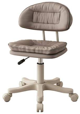 Ergonomischer Hocker Büro mit Lehne Höhenverstellbarer 43-55cm, Hocker mit Rollen und Lehne Arbeitshocker 360° Drehstuhl, Erhältlich(Brown)