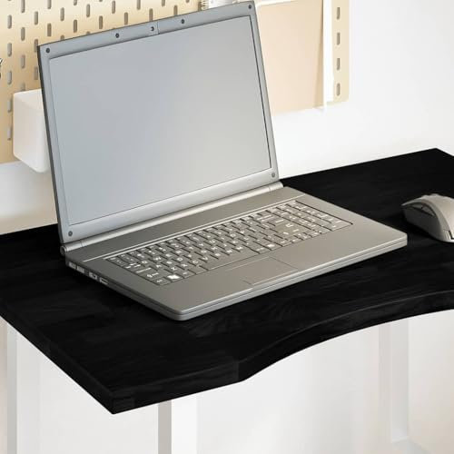 LAPOOH Schreibtischplatte Dunkelbraun 80x50x2,5 cm Massivholz Eiche, Tischplatte, Arbeitsplatte, Waschtischplatte, Bürotischplatte - 4009027