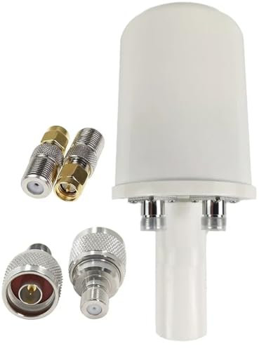 Surluoen Corne d'alimentation D'Antenne 5G à Double Polarisation en 1700-4200 MHz WiFi 3G 4G 5G Réflecteur Parabolique 2X 32 DBI Uniquement Alimentation