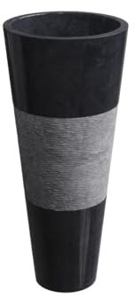 Vente-unique - Lavabo con pedestal de m√°rmol Color Negro L40 x P40 x H90 cm - PULOA