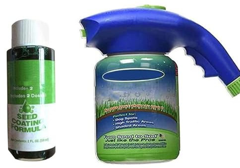 Sumcalio Herbe Shot Pro Système de semis liquide pour l'entretien de la pelouse (bouteille verte sans graines)