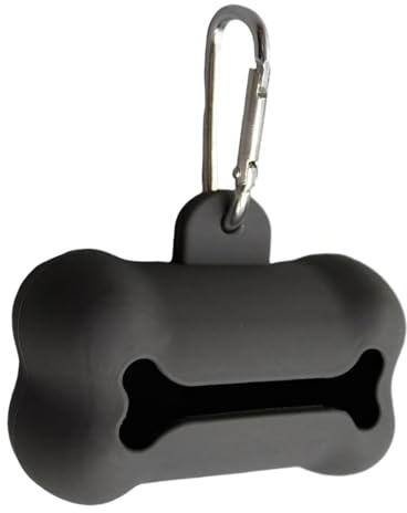 Distributeur de Sacs à Crottes en Silicone Forme Os | Distributeur Portable à Clipser sur Laisse pour Sacs à Déjections | Porte- à Crottes pour Chien | Accessoire de Promenade Amusant et Facile