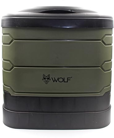 Wolf Outdoors XL Portable Camping Toilet | Compact Foldable Travel Toilet with Waste Bags & Odour Neutralising Powder | Supports 150kg | 18cm Compact Fold | Portable Toilets for Adults