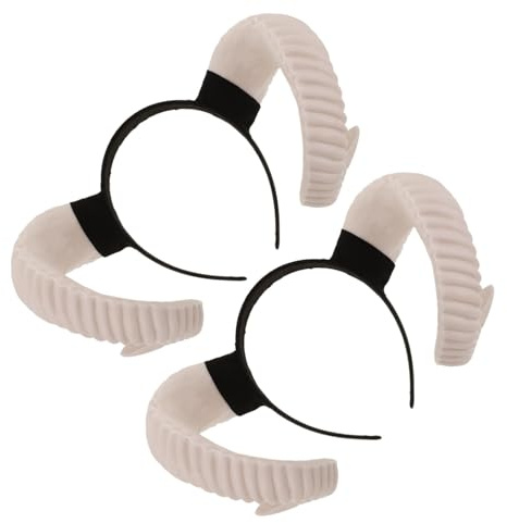 IMIKEYA 2pcs Ram Horn Headband for Cosplay Sheep Horn Hairband Animal Ears for Halloween and Christmas Festival Theme Parties