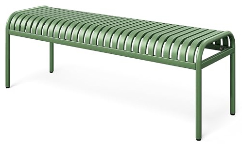 di volio Gartenbank BAISO - Metallbank für Terrasse & Garten, 130 cm, wetterfest (Grün)