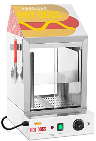 Royal Catering Macchina Per Hot Dog Cuoci Hot Dog Professionale RCHW 1000H (100 wurstel, 25 panini, 1.000 W)