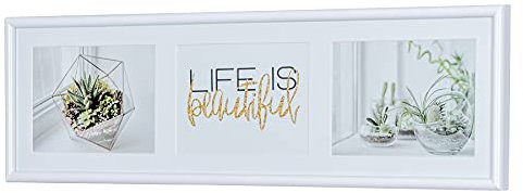 Marco de fotos para 3 fotos, 13 x 18 cm, color blanco, collage de fotos, decoración para el hogar