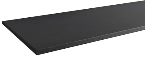 FACKELMANN Waschtischplatte Oxford/Waschbeckenplatte für Aufsatzwaschbecken/Maße (B x H x T): ca. 120,6 x 1,2 x 49,2 cm/hochwertige Platte für Badezimmer und Gäste-WC/Farbe: Schwarz