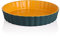 Sweejar Home Ceramic Pie Dish, 24cm Round Wavelet Fringe Pan for Baking, Non-Stick Plate for Pumpkin, Apple Pies (Blue & Yellow)