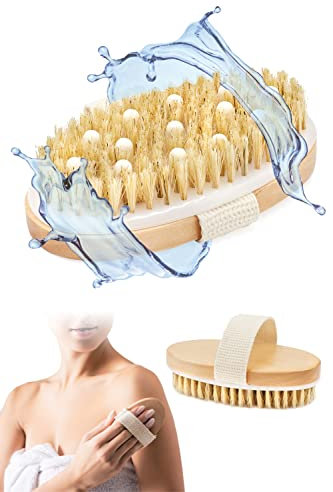BrushLee Spazzola Corpo a Secco con Setole Naturali – Dry Brushing Anticellulite, Esfoliante, Rassodante – Per Massaggio Gambe, Glutei, Addome – Effetto Tonificante