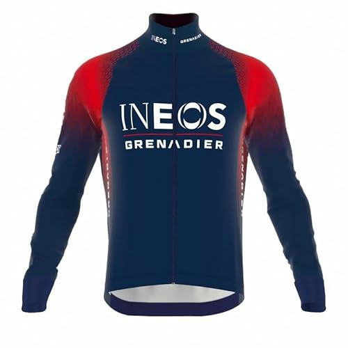2023 Winter Thermal Fleece Warmer Pro Team IneosGrenadier Long Sleeve Cycling Jersey For Men,Quick-Dry Road Bike Jacket Bicycle Clothing (4XL)