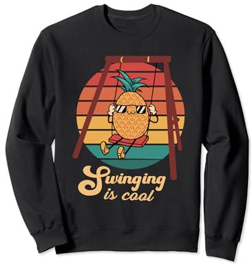 balançoire ananas cool drôle fruits hommes femmes enfants Sweatshirt