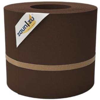 zaun|zu® Premium 26m Rolle Sichtschutzstreifen | genarbte Oberfläche | Lederstruktur | PP für Doppelstabmatten UV-beständiger Sichtschutz | Zaunblende Made in Germany Braun, 26m